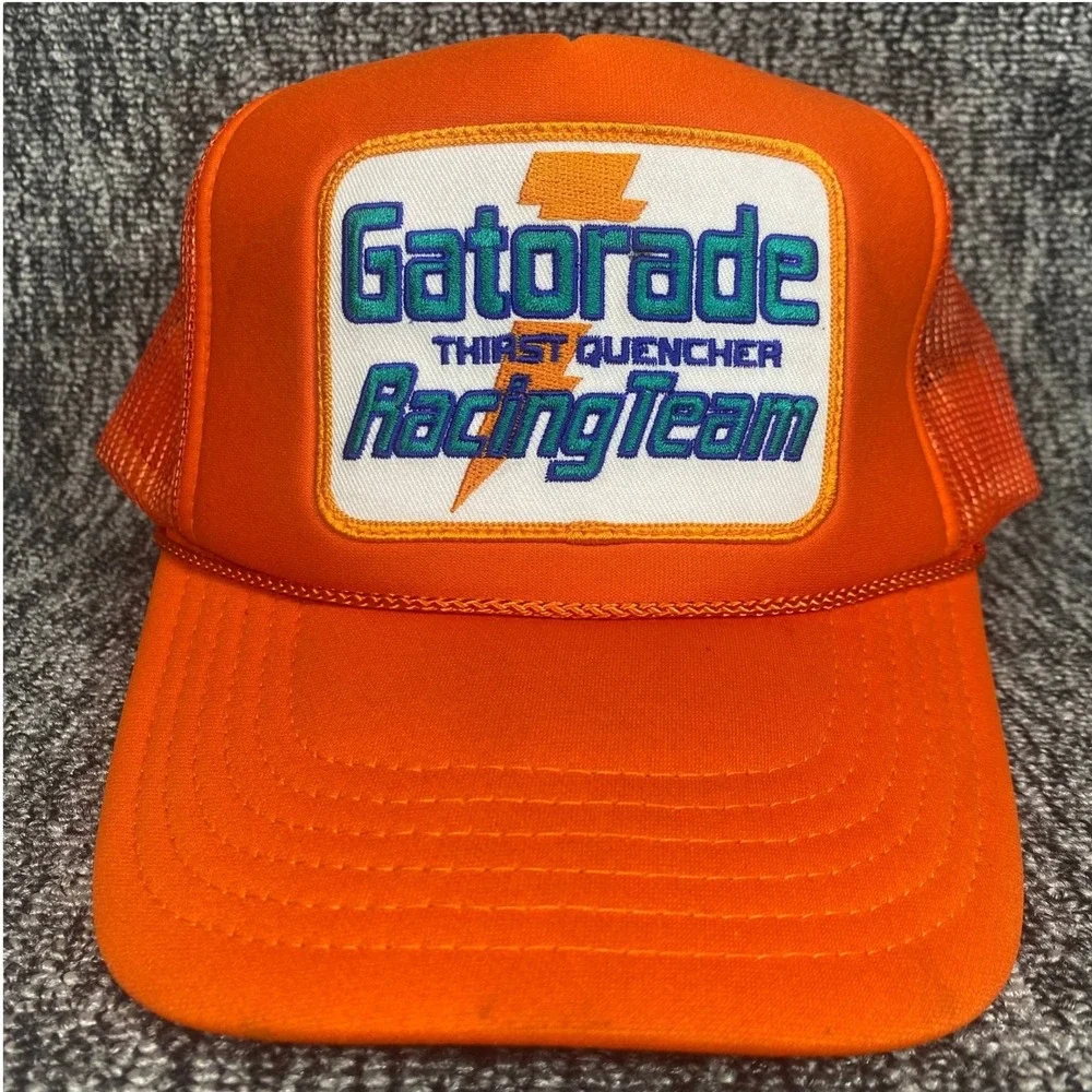 Otto Gatorade Racing Team Hat Mens OSFA Orange Mesh Trucker Snapback Cap